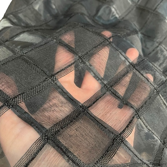 Worth Black Check Square Sleeveless Top Sz 10 - Picture 3 of 7